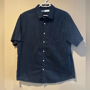 Old Navy Dark Blue Men's Shirt with White Dots